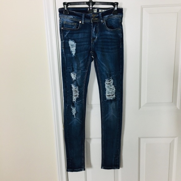 Indigo Rein Pants - Indigo Rein Juniors Distressed Skinny Jeans